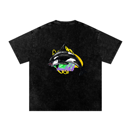 Snow Washed Oversized Cotton T-Shirt