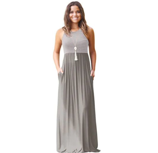 Striped Summer Maxi Dress Line