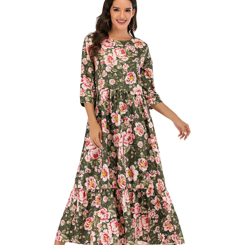 New Polka Dot Print Maxi Dress