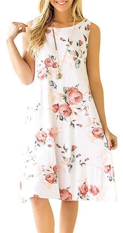 Summer Amazon Bestseller Sleeveless Printed Maxi Dress