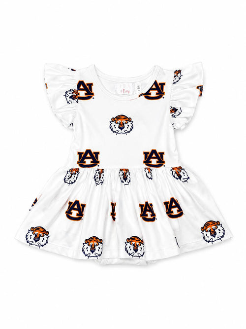 Auburn White Aubie S/S Flutter Twirl Bodysuit