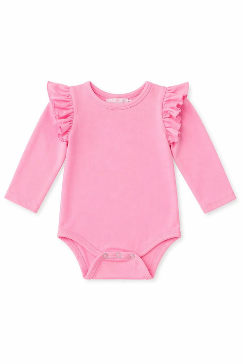 Bubblegum Pink L/S Flutter Bodysuit