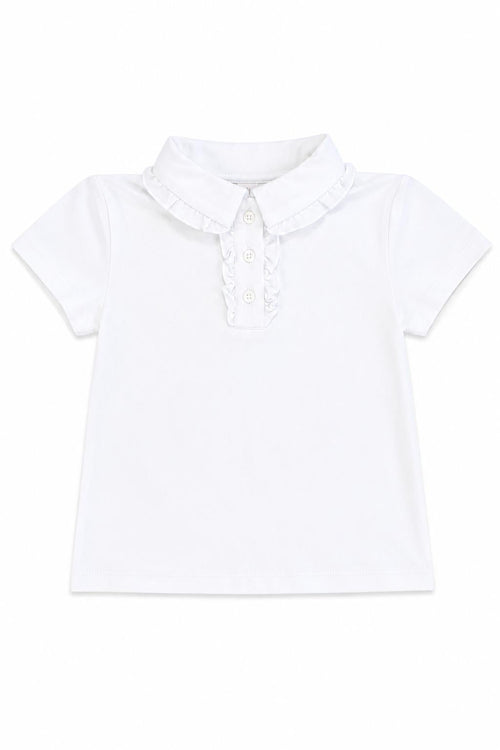 White S/S Ruffle Polo