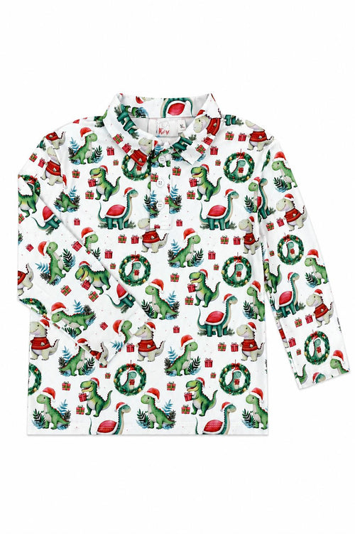 Santa Saurus L/S Polo