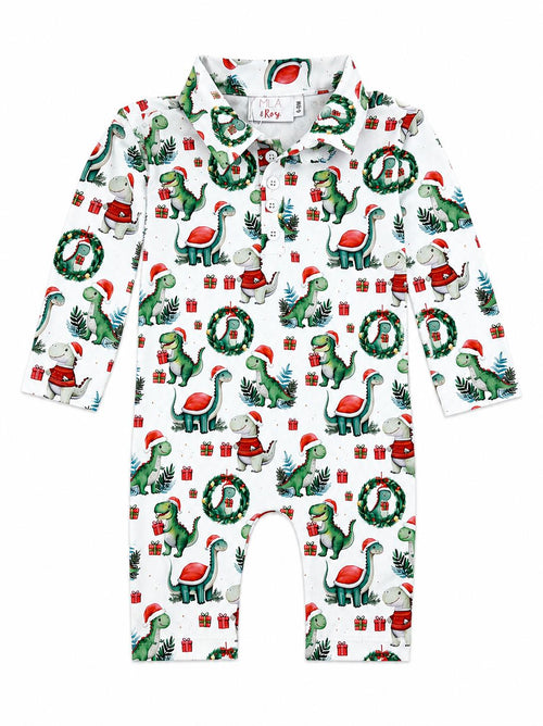 Santa Saurus L/S Polo One-Piece