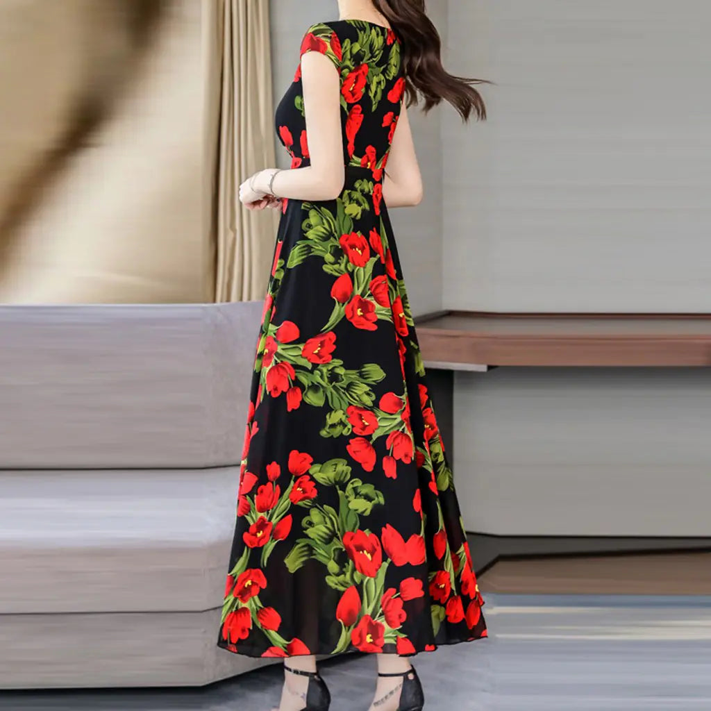 Summer New Women's Bohemian Printed Maxi Dress