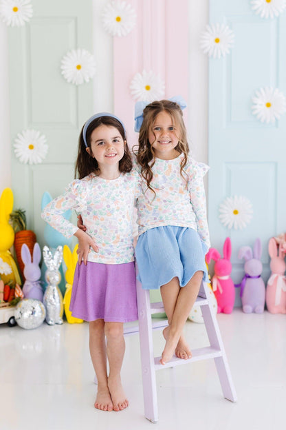 Hoppy Easter L/S Ruffle Tee