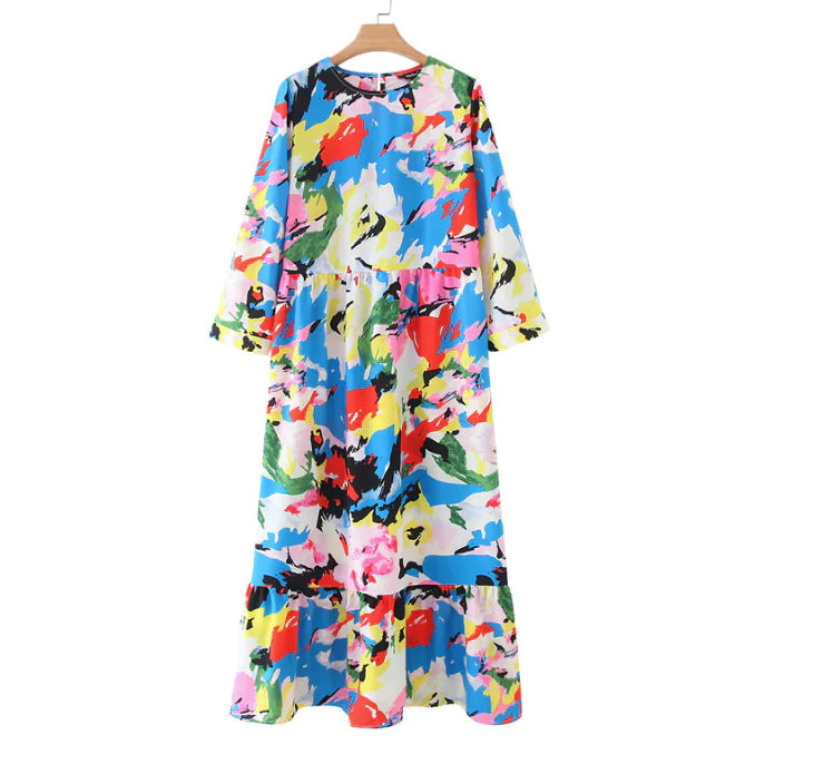 New Polka Dot Print Maxi Dress