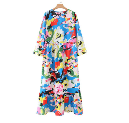 New Polka Dot Print Maxi Dress