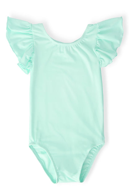 Pastel Green S/S Flutter Sleeve Leotard