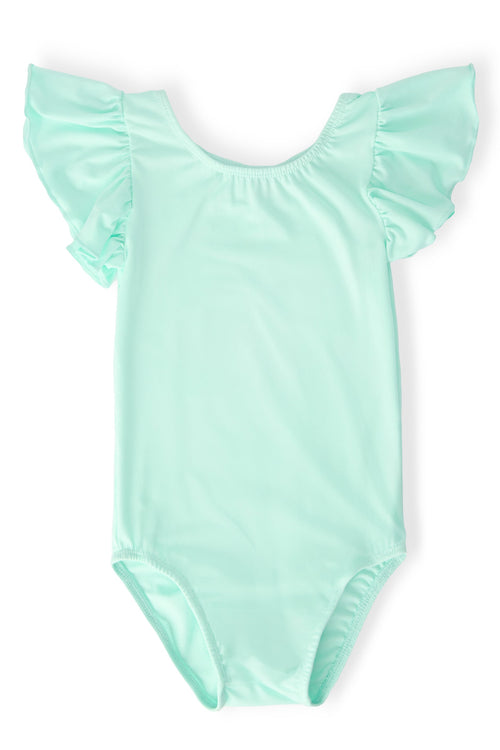 Pastel Green S/S Flutter Sleeve Leotard
