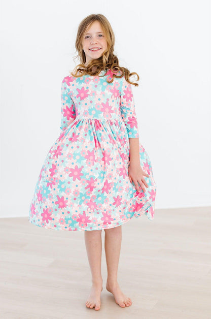 SALE Petal Perfection 3/4 Sleeve Pocket Twirl Dress