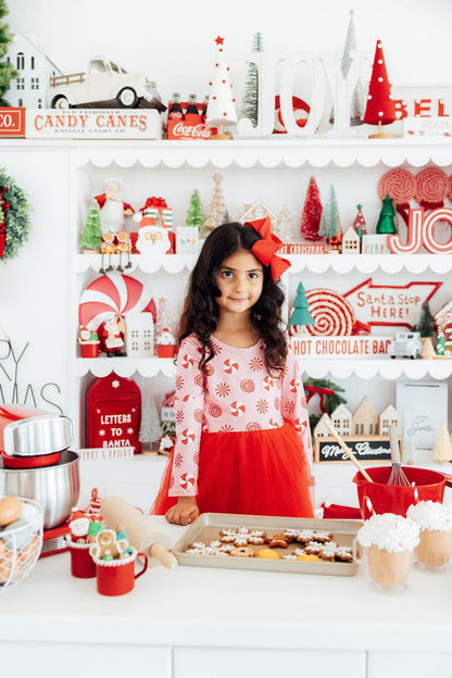 Pink Peppermint L/S Tutu Dress
