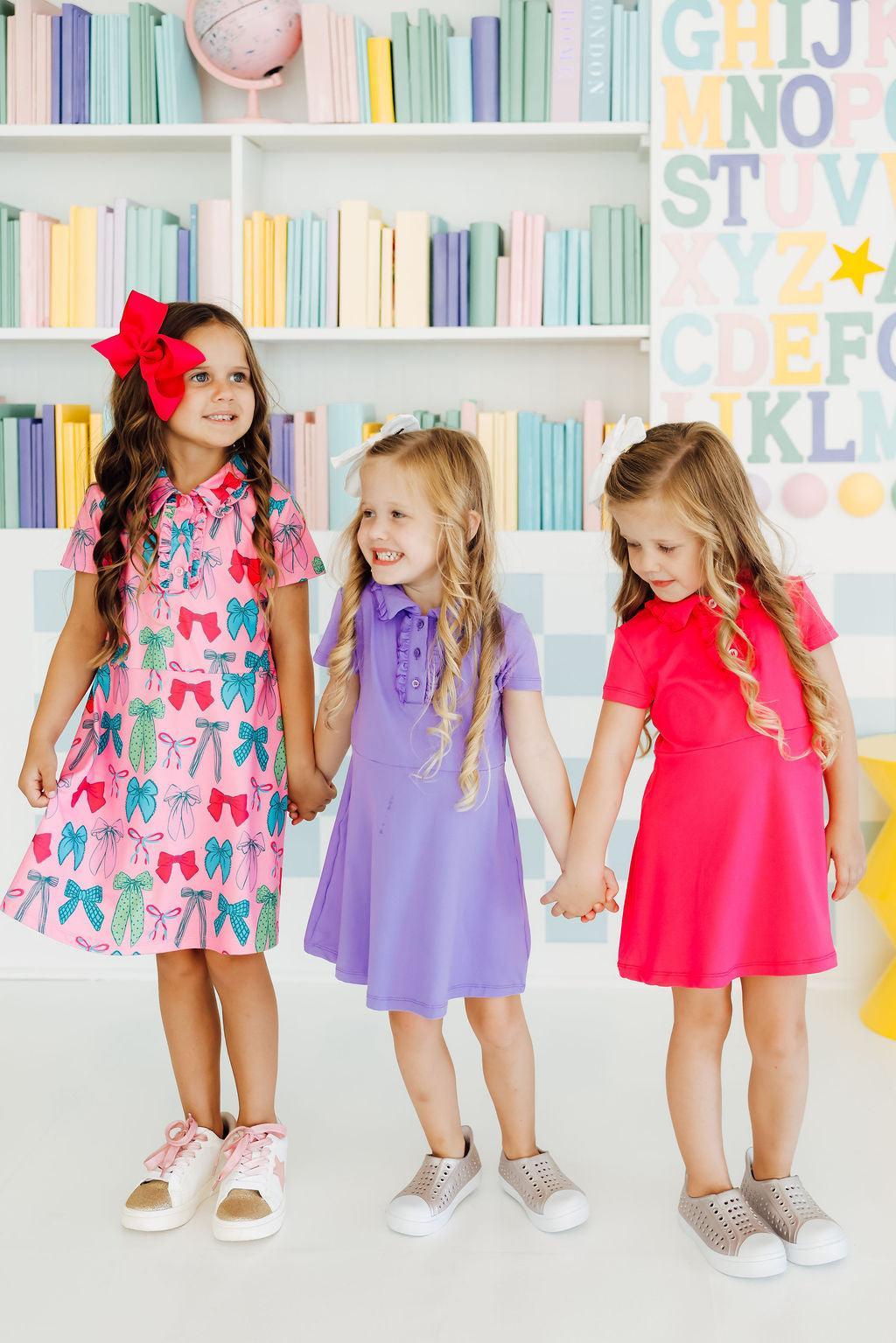 Hot Pink S/S Polo Dress
