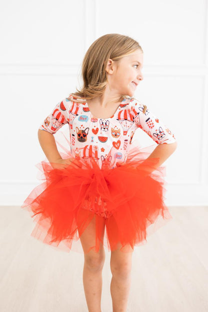 SALE Puppy Love 3/4 Sleeve Tutu Leotard