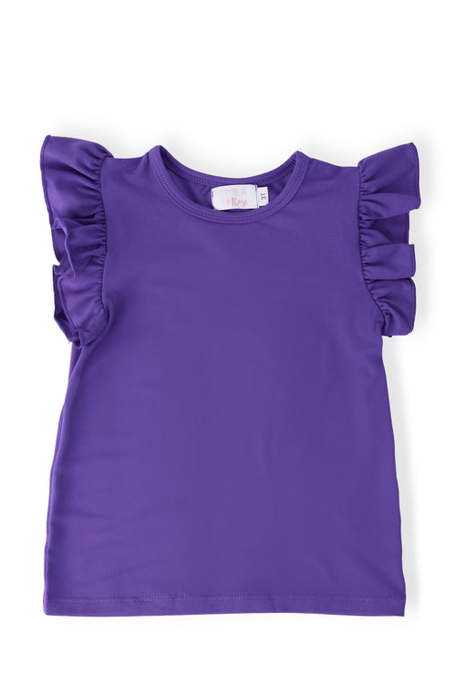 Purple S/S Ruffle Tee