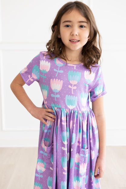 SALE Too Cool Tulips S/S Pocket Twirl Dress