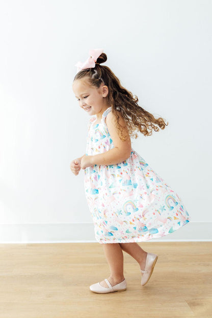 Unicorn Kisses Ruffle Cross Back Dress