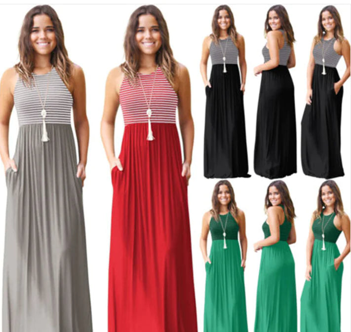 Striped Summer Maxi Dress Line