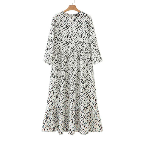 New Polka Dot Print Maxi Dress