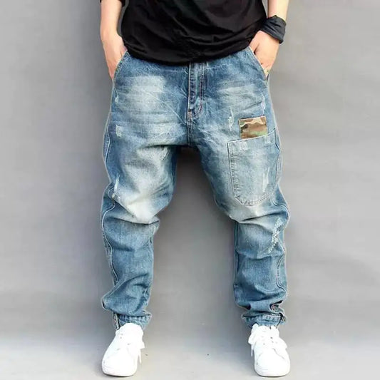Mens Street Style Denim Harem Pants