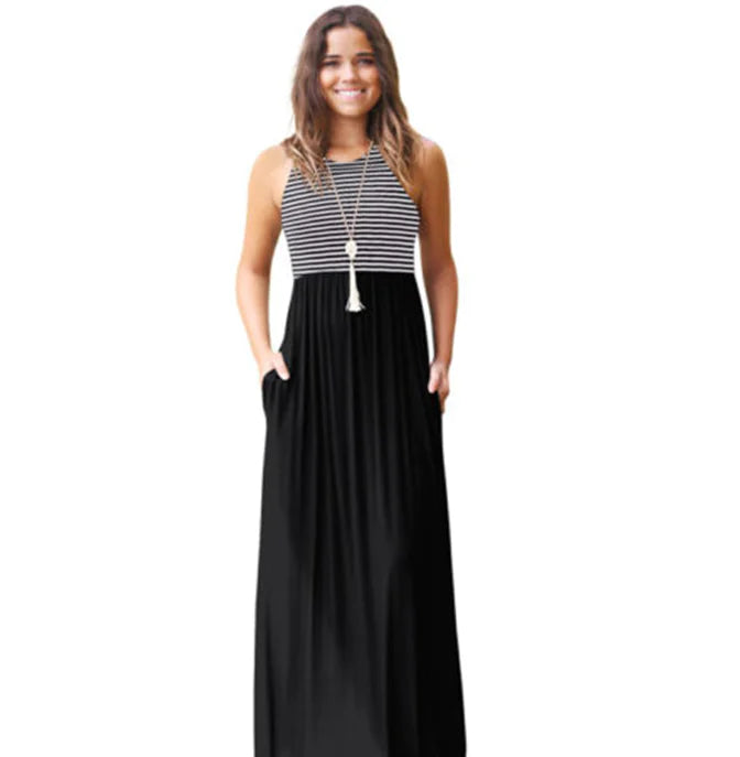 Striped Summer Maxi Dress Line