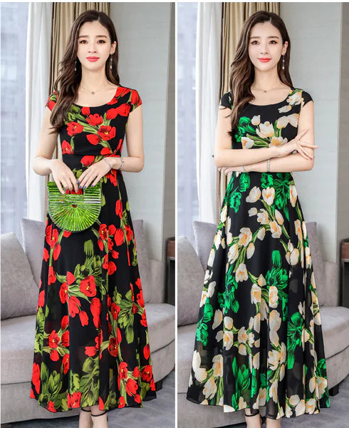 Summer New Women's Bohemian Printed Maxi Dress