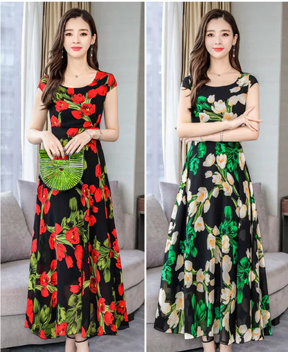 Summer New Women's Bohemian Printed Maxi Dress